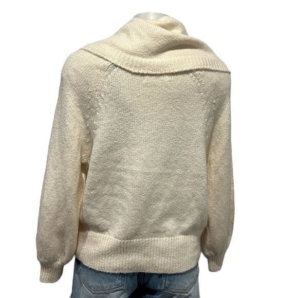 By Anthropologie cream cow neck sweater size XS - Picture 2 of 9